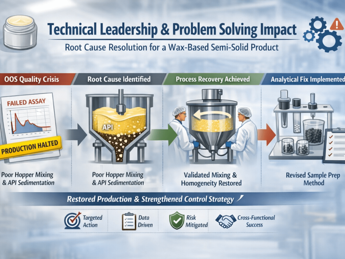 Case Study: Technical Leadership in Root Cause Resolution and Process Recovery for a Wax-Based Semi-Solid&nbsp;Product