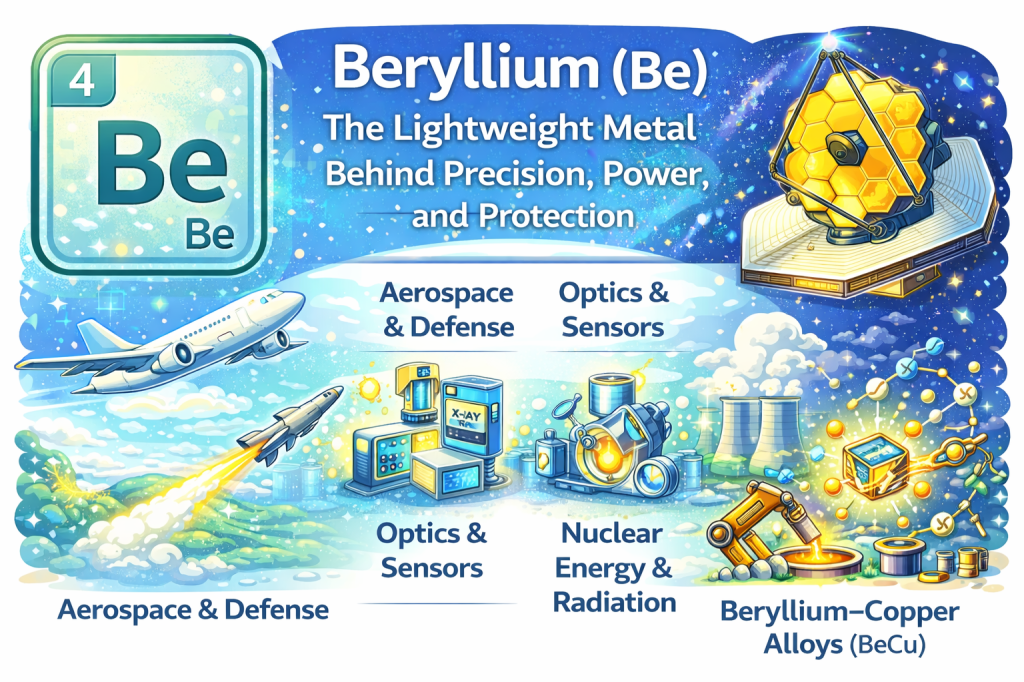 Revisiting Beryllium (Be): The Lightweight Metal Behind Precision, Power, and Protection