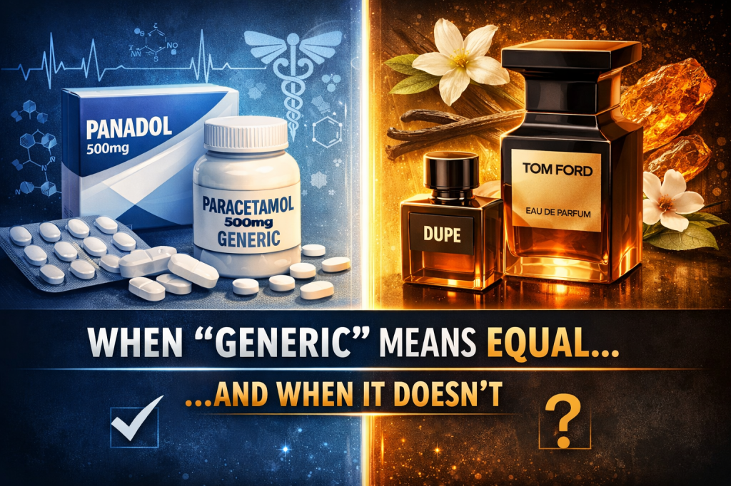 When “Generic” Means Equal — And When It Doesn’t: Paracetamol vs. Tom Ford&nbsp;Perfumes